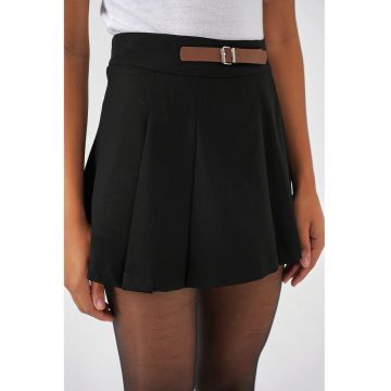 Fusta scurta -  cu funda - neagra - poliester -