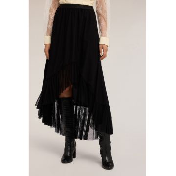 Fusta asimetrica cu franjuri