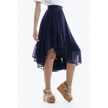 Fusta asimetrica cu talie inalta