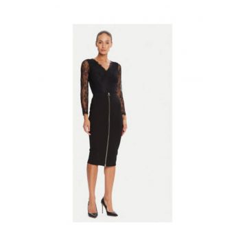 Fusta creion -  neagra - 65% viscoza - 30% poliamida - 5% elastan