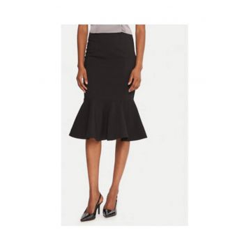 Fusta creion -  neagra - 77% poliester - 17% viscoza - 6% elastan -