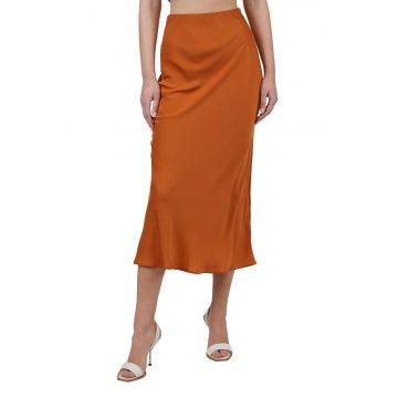 Fusta cu croiala A-line - cu aspect satinat