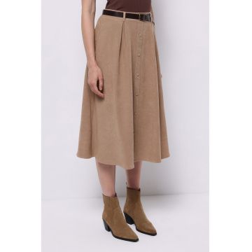 Fusta cu talie inalta si buzunare laterale