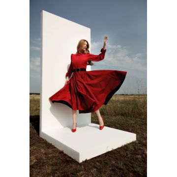 Fusta dama midi cu plii Fusta dama midi cu plii