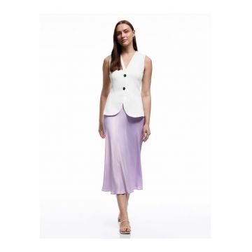 Fusta de satin cu talie inalta