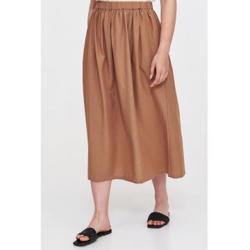 Fusta din amestec de in cu talie elastica
