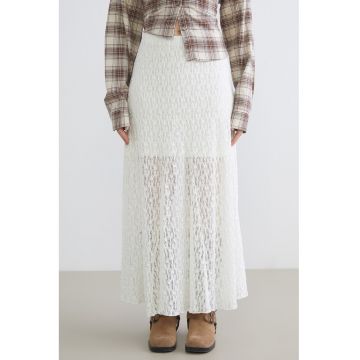 Fusta din dantela cu talie inalta
