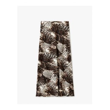 Fusta din satin cu animal print
