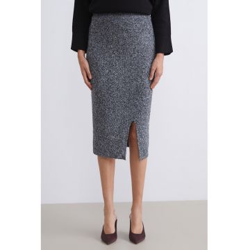 Fusta din tricot cu slit lateral