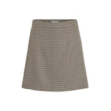 Fusta dreapta cu model houndstooth
