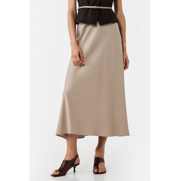 Fusta lunga cu aspect de satin