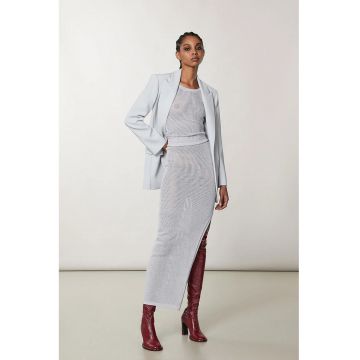 Fusta lunga din plasa cu jupa mini - contrastanta inclusa