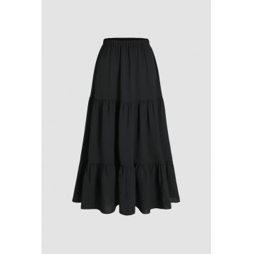Fusta lunga evazata - cu talie elastica
