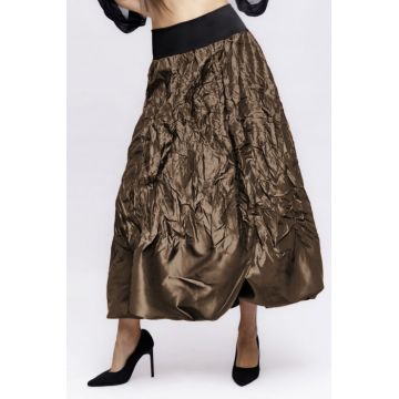 Fusta lunga gogosar, din tafta cafenie Fusta lunga gogosar, din tafta cafenie