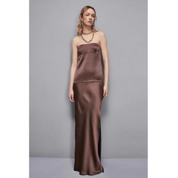 Fusta lunga - satinata - cu elastic in talie