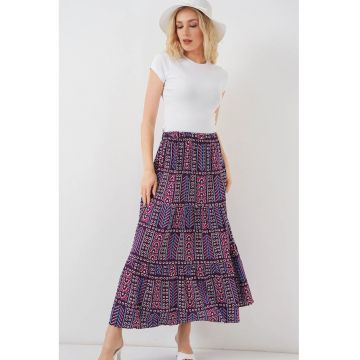 Fusta maxi  cu model - violet - viscoza