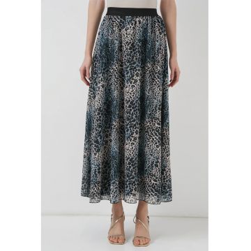 Fusta maxi -  model cu captuseala - albastru - Lycra