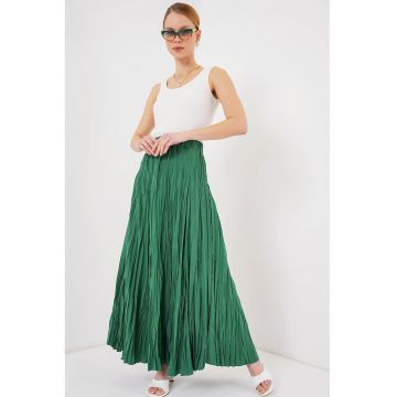 Fusta maxi texturata  verde - poliester