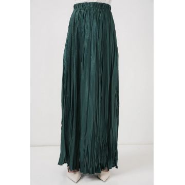 Fusta maxi texturata  verde - satin -
