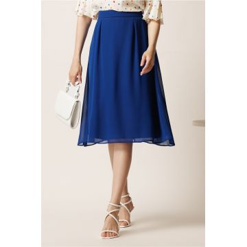 Fusta midi albastra din voal in clos Fusta midi albastra din voal in clos