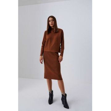 Fustă midi  caramel - tricotat
