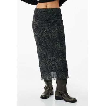 Fusta midi cu animal print