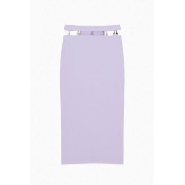 Fusta midi cu decupaj in talie