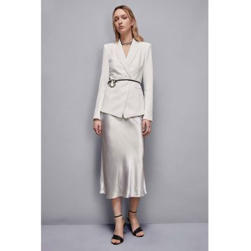 Fusta midi cu elastic in talie