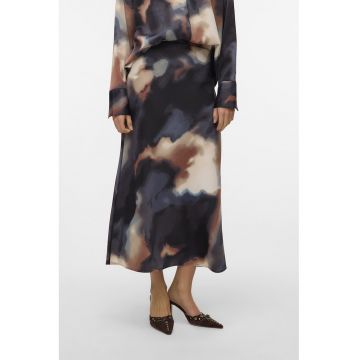 Fusta midi cu imprimeu abstract
