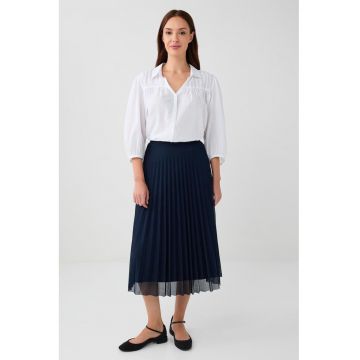 Fusta midi cu pliuri