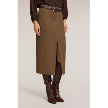 Fusta midi cu slit frontal