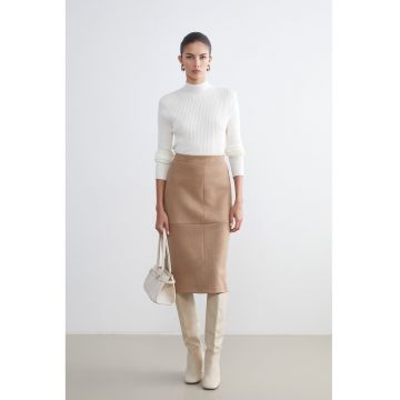 Fusta midi cu talie inalta