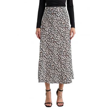 Fusta midi dama  poliester - animal print - multicolor -