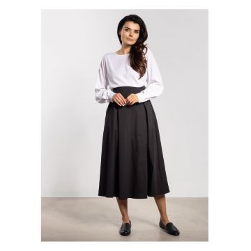 Fusta midi eleganta cu talie inalta si legatura A738