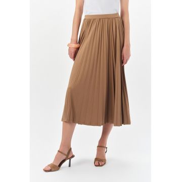 Fusta midi evazata cu model uni Fusta midi evazata cu model uni