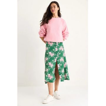 Fusta midi -  imprimeu floral - multicolor - viscoza