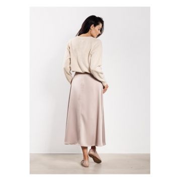 Fusta midi satinata cu talie inalta A739