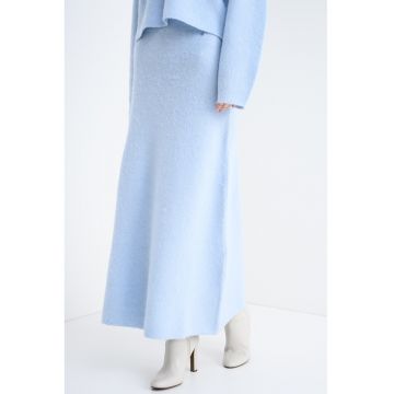 Fusta midi tricotata fin din amestec de lana si lana alpaca Fici