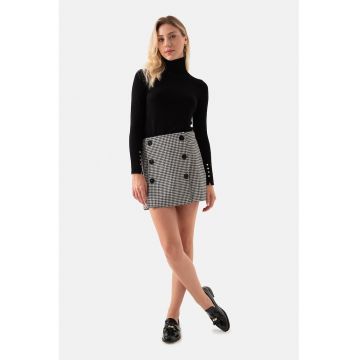 Fusta mini cu model houndstooth