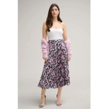 Fusta plisata cu imprimeu floral