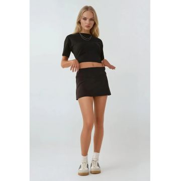 Fusta scurta dama -  elastan/poliester - negru