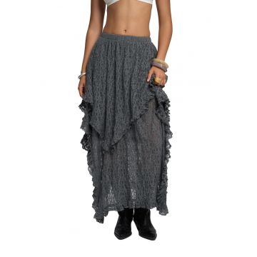 Fusta asimetrica - HiCCUP - dantela - gri carbune