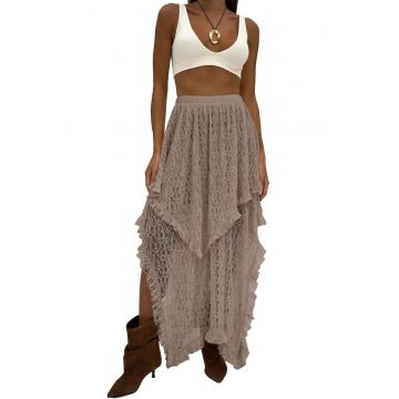 Fusta asimetrica - HiCCUP - dantela - gri