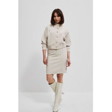 Fusta bej cu embosare impletita