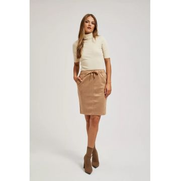 Fustă bej  până la genunchi