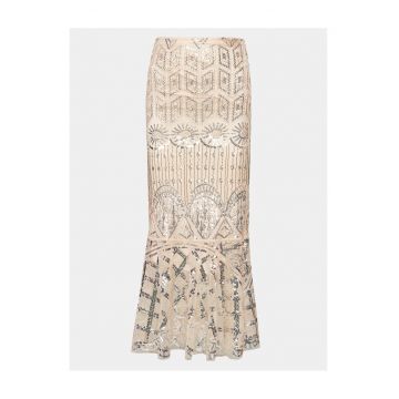 Fusta creion de dama  ecru