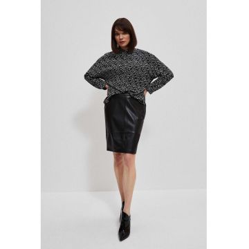 Fusta creion din piele eco neagra