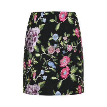 Fusta cu broderie cu motive florale