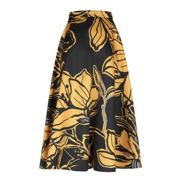 Fusta cu talie inalta si imprimeu floral