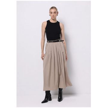 Fusta de dama -  maron deschis - poliester